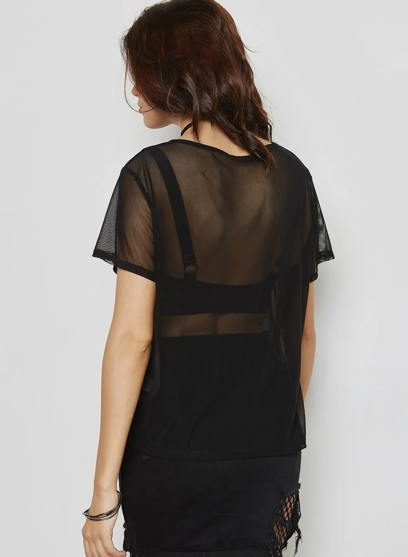 Missguided Sheer T-Shirt
