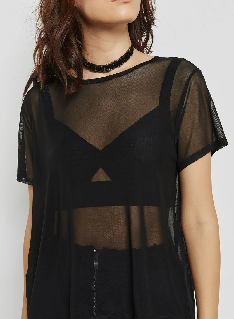 Missguided Sheer T-Shirt
