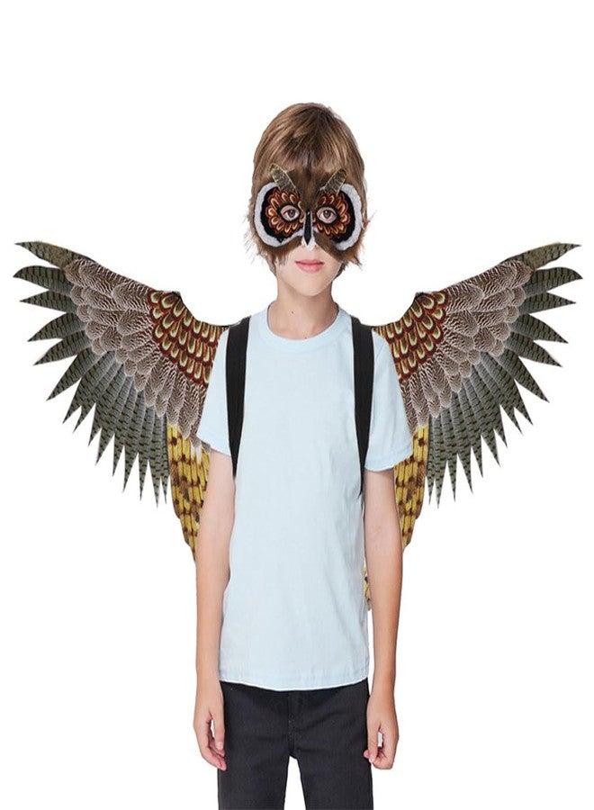 Alodidae Owl Wings Mask Costume Set Bird Wing Eagle Hawk Costumes Halloween Party Props - Image 2