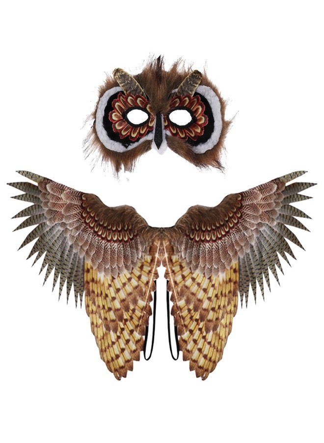 Alodidae Owl Wings Mask Costume Set Bird Wing Eagle Hawk Costumes Halloween Party Props - Image 1