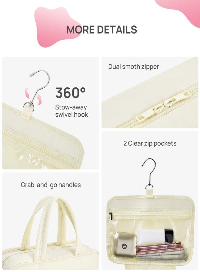 Telena Travel Toiletry Bag with Jewelry Organizer for Women, Puffy Hanging Makeup Bag Lightweight Cosmetic Bag Organizer for Travel Essentials - Image 5