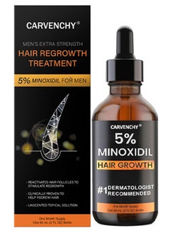5% Minoxidil Hair Regrowth and Beard Growth，Men's Extra Strength Hair Treatment- Extra Strength Topical Serum for Men's Scalp and Facial Hair Loss，Dermatologist Recommended