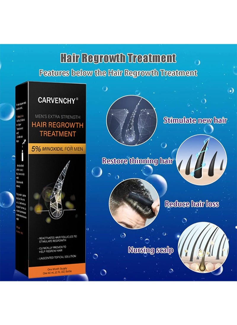 CARVENCHY - 5% Minoxidil Hair Regrowth and Beard Growth，Men's Extra Strength Hair Treatment- Extra Strength Topical Serum for Men's Scalp and Facial Hair Loss，Dermatologist Recommended - Image 1