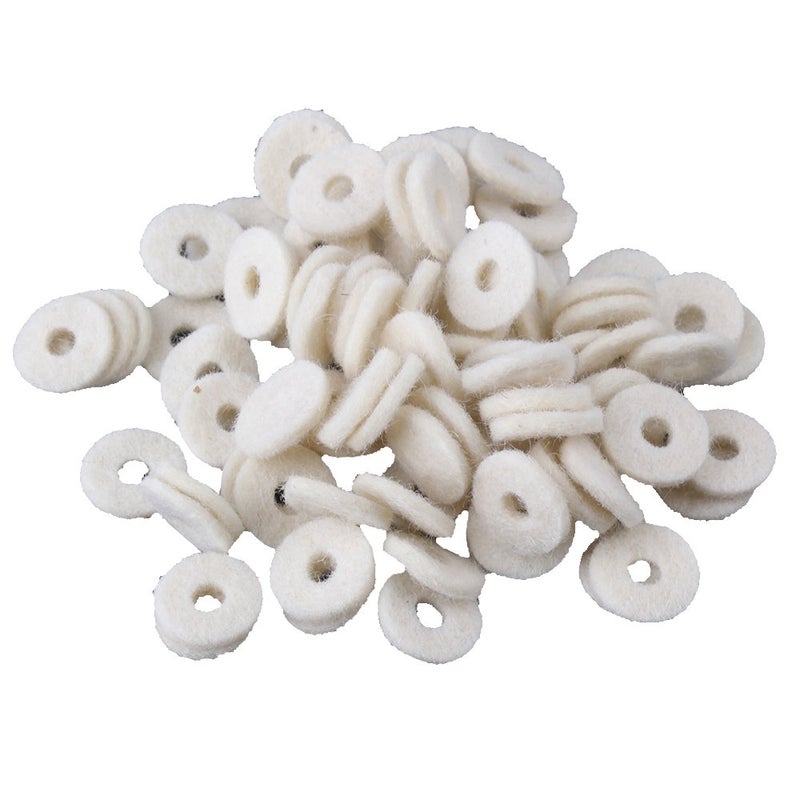 BQLZR Beige 12mm Dia Piano Felt Front Rail Regulating Punchings Keyboard Balance Washers Repair Parts Pack of 90 - Image 1