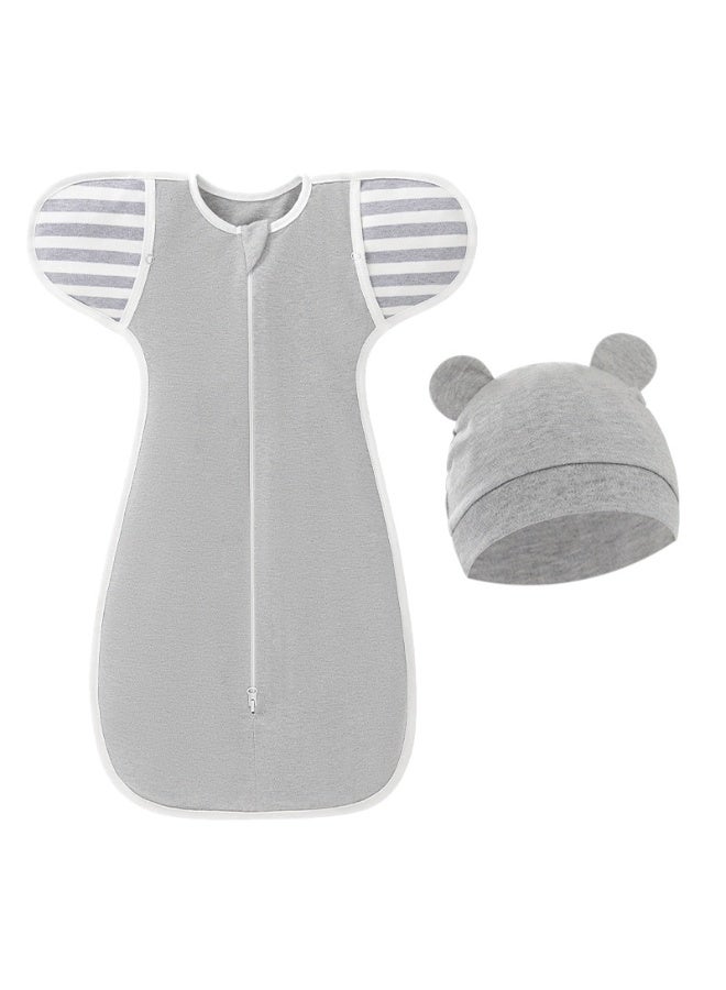 DOOKOO 2 Pack Baby Swaddle Blanket Sack, Baby Sleeping Bag with Arms Free Design, Transition to Arm Freedom Wearable for Newborn Girl and Boy, 100% Breathable Cotton. Baby Newborn Swaddle Blanket Wrap 0 to 9 Month Breathable Cotton Sleep Sack With Adjustable Wings For Baby Boys and girls. Baby Soft Swaddle Blankets, Arms-Free Sleeping Sack for Infants, Breathable 100% Cotton Wearable Transitional Wrap, Newborn Unisex 0-6 Months - Image 3