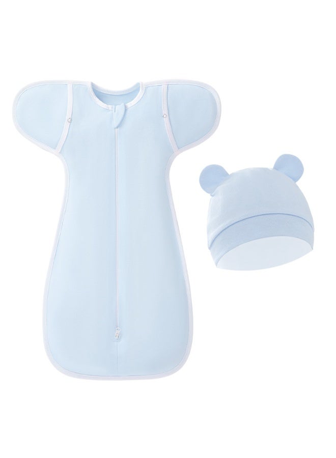 DOOKOO 2 Pack Baby Swaddle Blanket Sack, Baby Sleeping Bag with Arms Free Design, Transition to Arm Freedom Wearable for Newborn Girl and Boy, 100% Breathable Cotton. Baby Newborn Swaddle Blanket Wrap 0 to 9 Month Breathable Cotton Sleep Sack With Adjustable Wings For Baby Boys and girls. Baby Soft Swaddle Blankets, Arms-Free Sleeping Sack for Infants, Breathable 100% Cotton Wearable Transitional Wrap, Newborn Unisex 0-6 Months - Image 2