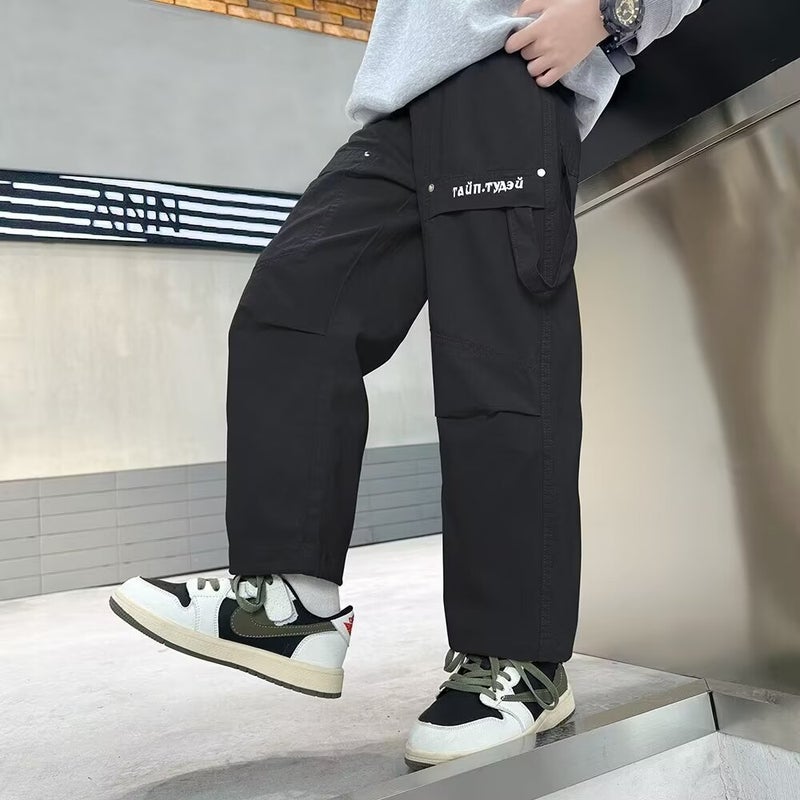 Children'S Wear Boys Autumn Foil Trousers Style Big Boy Handsome Fashion All-Match Casual Trendy - Image 1