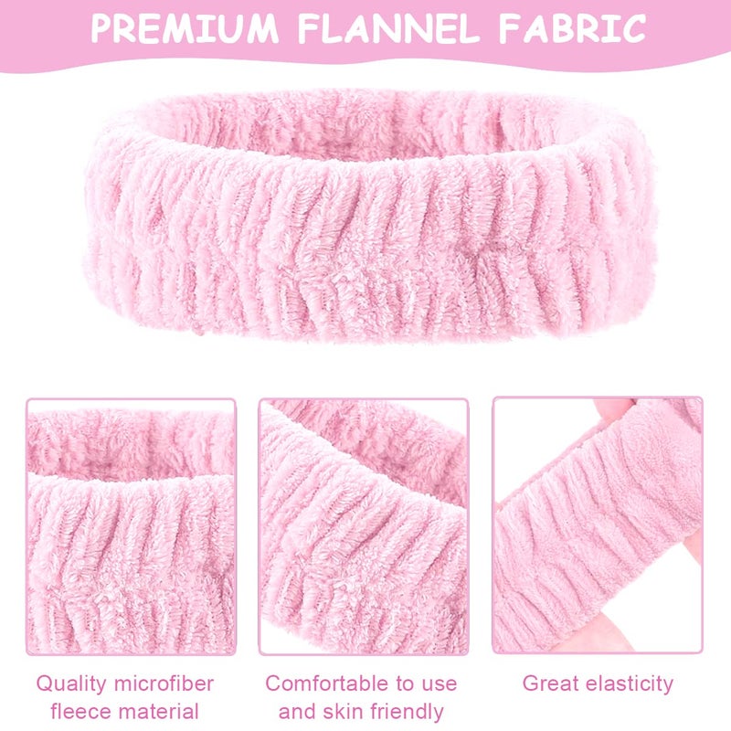 M'AYCREATE ® 3Pcs Face Washing Headband Wristband Combo Kit, Microfiber Absorbent Hairband Wrist Wash Band Towel for Women Girls for Skincare Makeup Yoga Sport (Pink) - Image 3