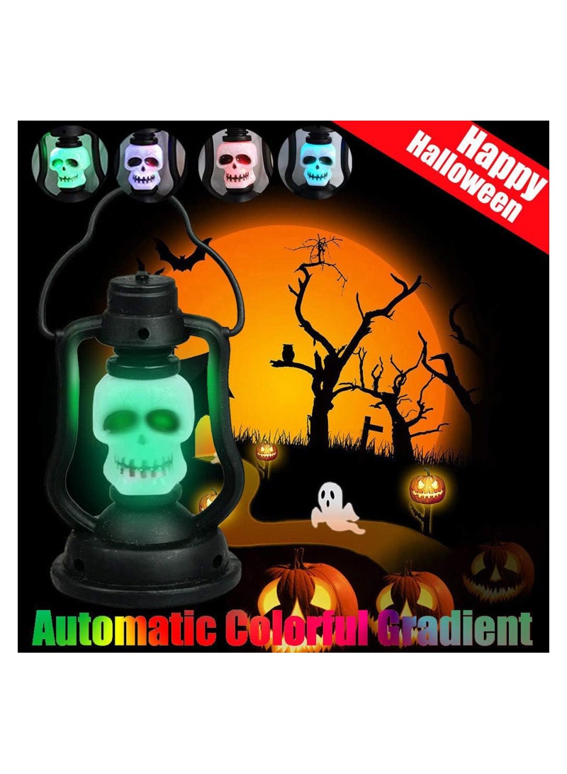 SOLARAE Halloween Lantern Skeleton, Halloween Mini Skull Led Automatic Gradual Change Night Light Fully Automatic 7 Color Gradient Skull Hand Lamp Halloween Decor for Home - Image 5