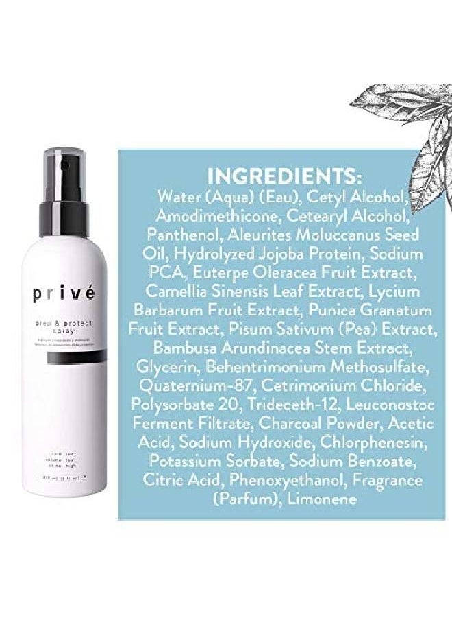 PRIVE - Privé Prep & Protect Spray Blow Dry Spray Heat Protectant Spray For Hair Heat Shield Thermal & Hot Tool Protection Hydration And Extra Shine For All Hair Types (8 Oz) - Image 1