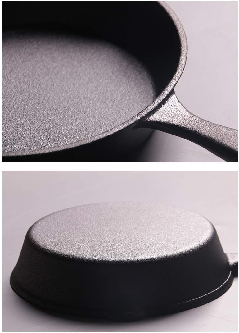 MOZUVE 8 Inch Cast Iron Skillet, Frying Pan with Drip-Spouts, Pre-seasoned Oven Safe Cookware, Camping Indoor and Outdoor Cooking, Grill Safe, Restaurant Chef Quality - Image 5
