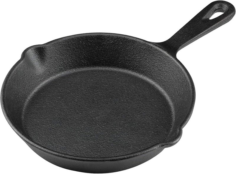 MOZUVE 8 Inch Cast Iron Skillet, Frying Pan with Drip-Spouts, Pre-seasoned Oven Safe Cookware, Camping Indoor and Outdoor Cooking, Grill Safe, Restaurant Chef Quality - Image 1