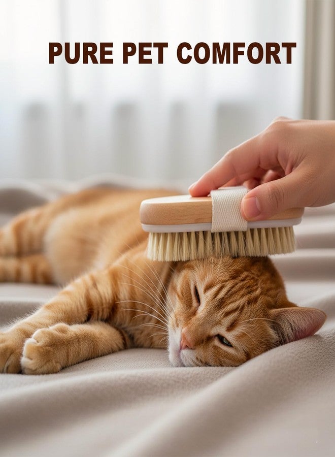 TWPER Dog Cat Brush for Short Hair Pet, TWPER Soft Boar Bristle Pet Palm Grooming Brush Gentle Hair Removal Massage - Image 3