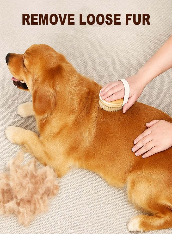 TWPER Dog Cat Brush for Short Hair Pet, TWPER Soft Boar Bristle Pet Palm Grooming Brush Gentle Hair Removal Massage - Image 4