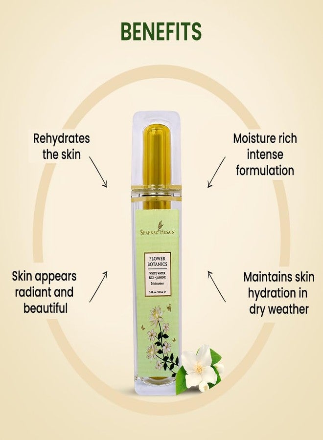 Shahnaz Husain Flower Botanics White Water Lily Jasmine Moisturiser, 100 ml - Image 3