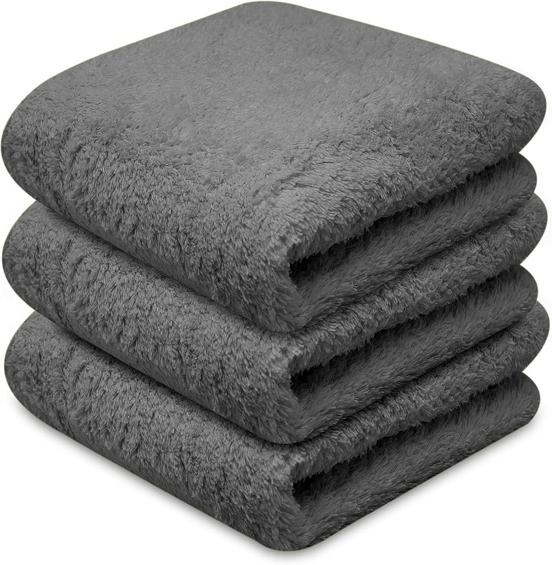 Towelogy® Super Absorbent Microfibre Cleaning Cloth - Grey (Set of 3) - Image 1