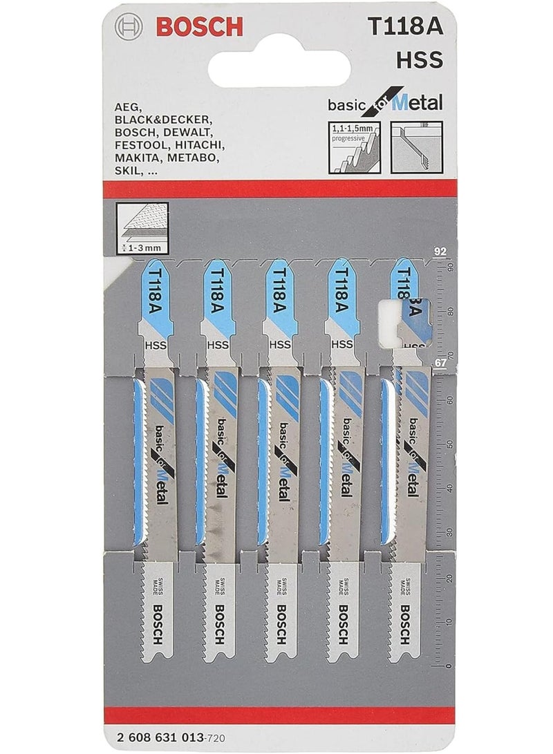 بوش مجموعة 5 قطع من شفرة منشار أركت بوش T 118 A - للاستخدام في المعادن، 92 مم - Image 1