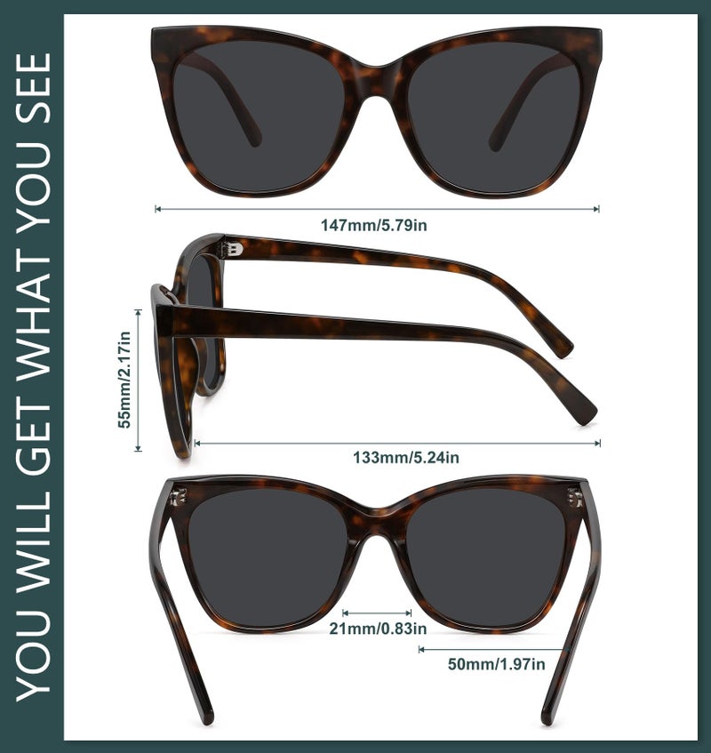 WOWSUN Large Polarized Cat Eye Sunglasses for Women - Image 5