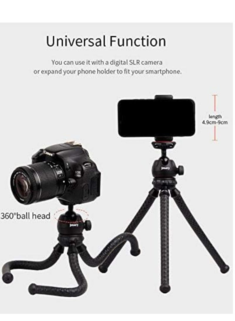 JMARY MT-25 - Table Top Mini Portable Flexible Tripod Stand for Mobile Phones and DSLR & Digital Cameras - Coming with Universal Mobile Phone Holder (MT-25-BLK) - Image 2