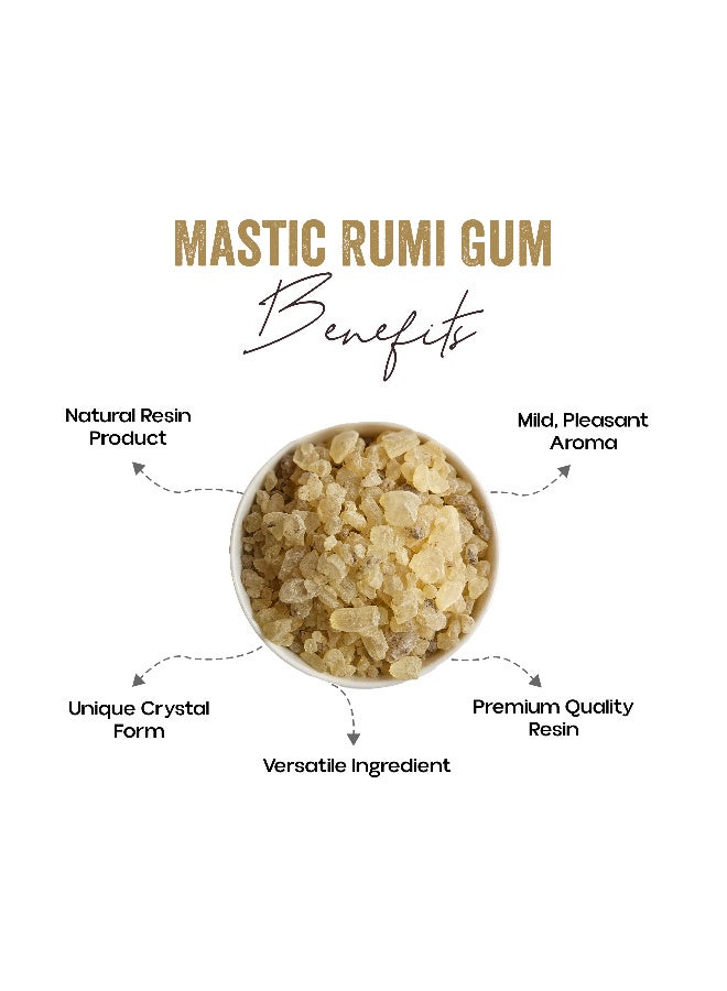 OGOC Mastic Rumi Gum Edible Resin Mastagi Natural Aromatic Resin Premium Food Grade Crystal Gum Traditional Culinary Ingredient Desserts Baking Beverages - Image 2