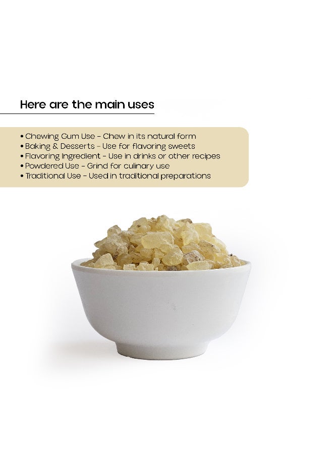 OGOC Mastic Rumi Gum Edible Resin Mastagi Natural Aromatic Resin Premium Food Grade Crystal Gum Traditional Culinary Ingredient Desserts Baking Beverages - Image 3