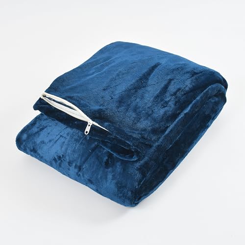 TIB® Warm Quilt Cover Double Bed with Zipper, Duvet Cover Double Bed Soft Flannel (90x100) Inches (Royal Blue) - Image 4
