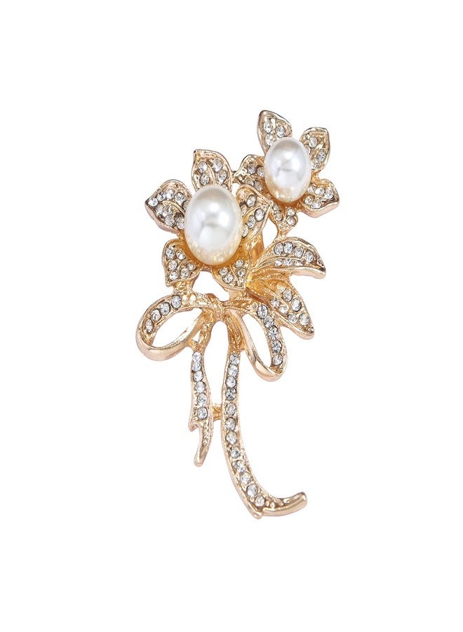 Adorn White Floral Brooch/Lapel Pin for Womens (B2083) - Image 1