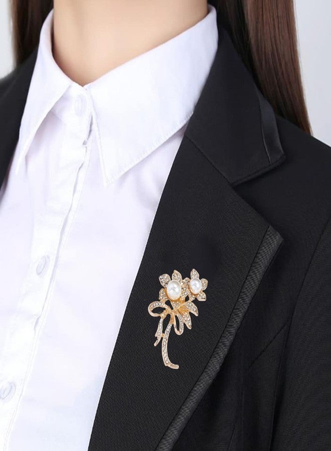 Adorn White Floral Brooch/Lapel Pin for Womens (B2083) - Image 3