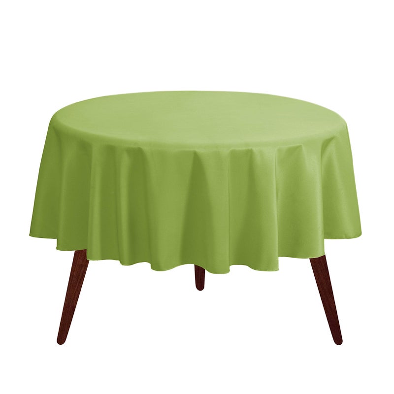 Gee Di Moda Round Tablecloth - 120 Inch Apple Green Round Table Cloth for 60 to 96 Inch Round Tables - Heavy Duty Washable Fabric - for Buffet Table  Holiday Party  Dinner  Wedding & Baby Shower - Image 1