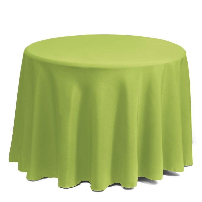 Gee Di Moda Round Tablecloth - 120 Inch Apple Green Round Table Cloth for 60 to 96 Inch Round Tables - Heavy Duty Washable Fabric - for Buffet Table  Holiday Party  Dinner  Wedding & Baby Shower - Image 2