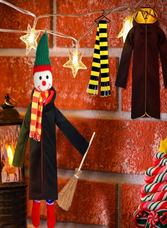 Hungdao 12 Pcs Christmas Clothes Accessories Halloween Wizard Clothes Wizard Robe Outfit Scarf and Broom Costume Dress Up for Gift Christmas Supplies Decor - Image 4