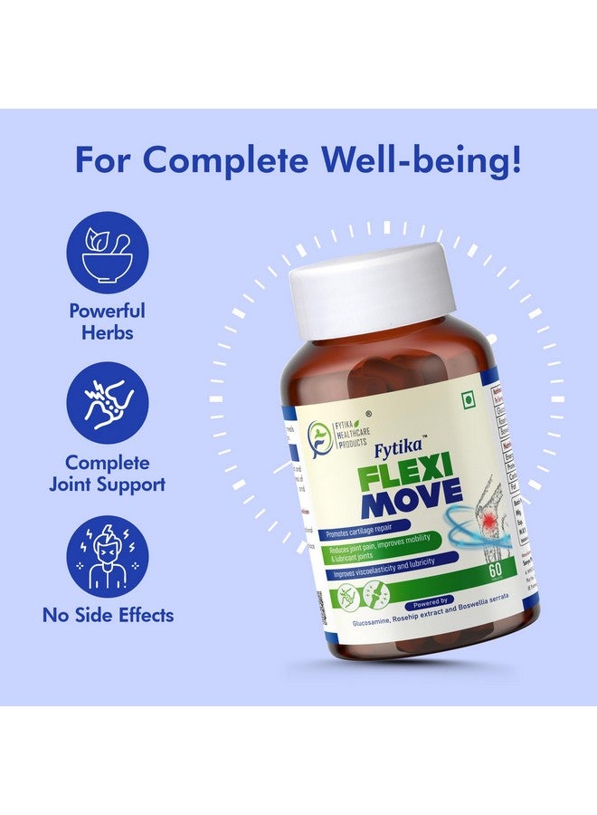 FYTIKA فيتيكا فليكسى موف - 60 قرص (عبوة من 1) | جلوكوزامين، مسحوق الورد، مستخلص البوسويليا | تركيبة 4 في 1 تدعم صحة عظامك ومفاصلك وغضاريفك | للرجال والنساء - Image 4