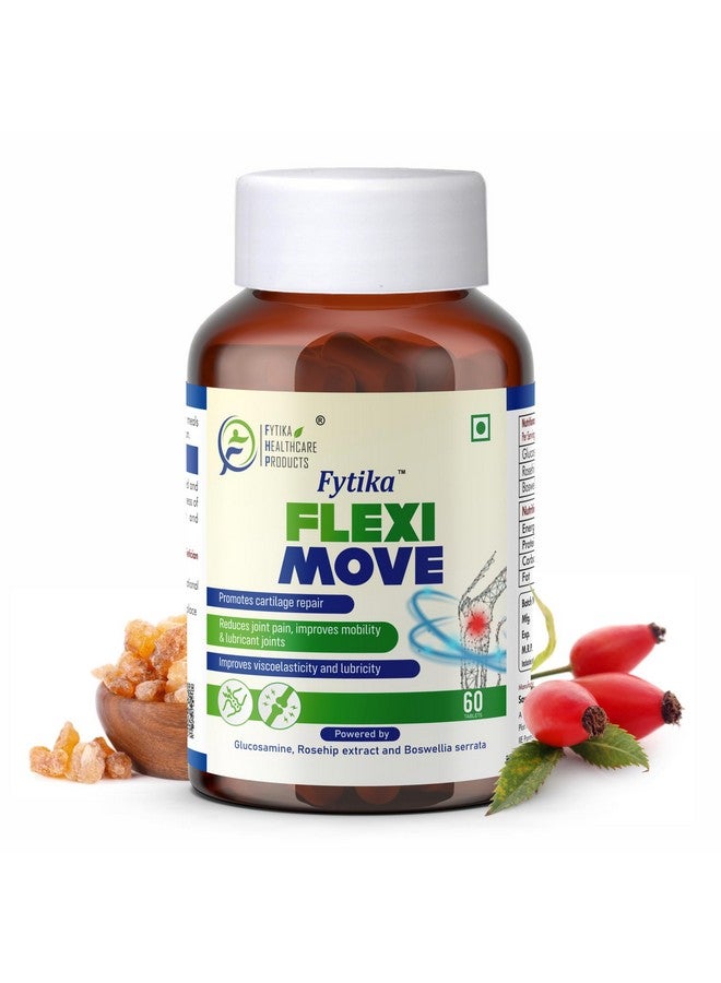 FYTIKA فيتيكا فليكسى موف - 60 قرص (عبوة من 1) | جلوكوزامين، مسحوق الورد، مستخلص البوسويليا | تركيبة 4 في 1 تدعم صحة عظامك ومفاصلك وغضاريفك | للرجال والنساء - Image 1