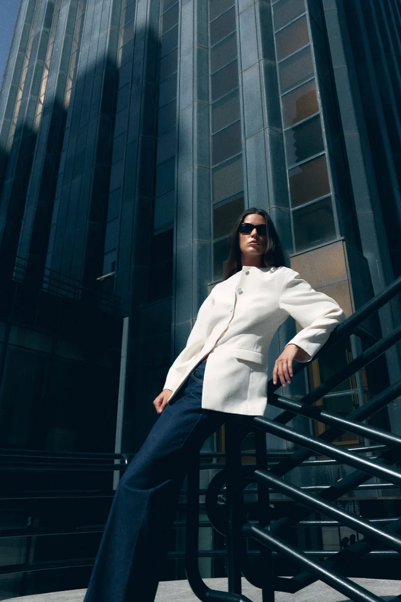 اتش اند ام بليزر بدون ياقة