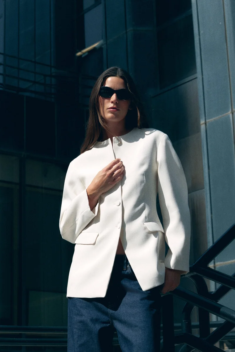 اتش اند ام بليزر بدون ياقة