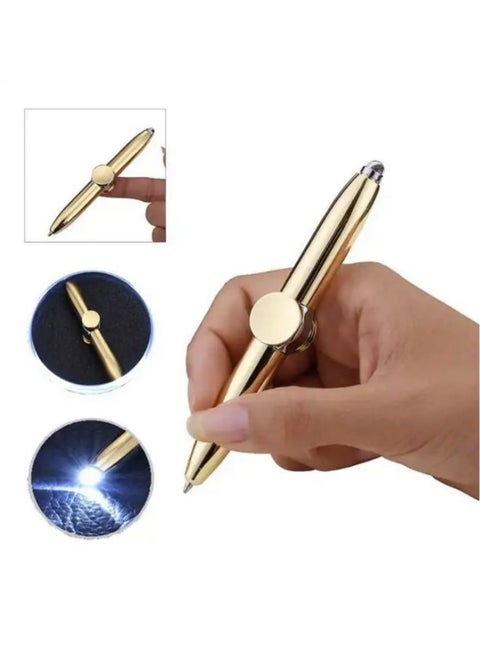 Multi-function Finger gyro Spinner Pen Rotating Luminous Metal Pen