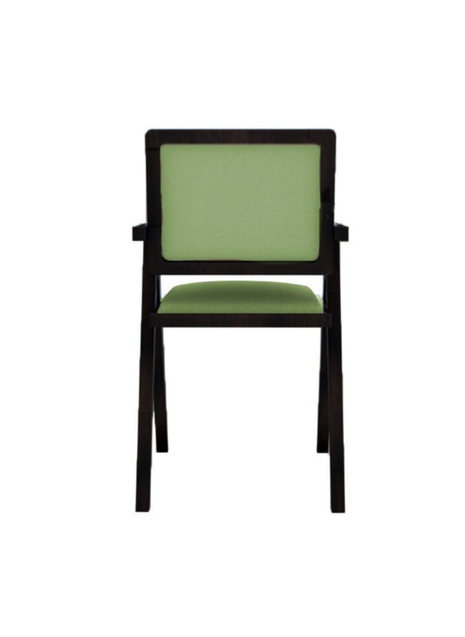 MAPLE HOME DECORATION - Maple Home Wooden Dining Chair Armrest Wide Backrest Fabric Upholstery Padded Seat Modern Accent Living Kitchen Office Lounge Furniture - Image 1