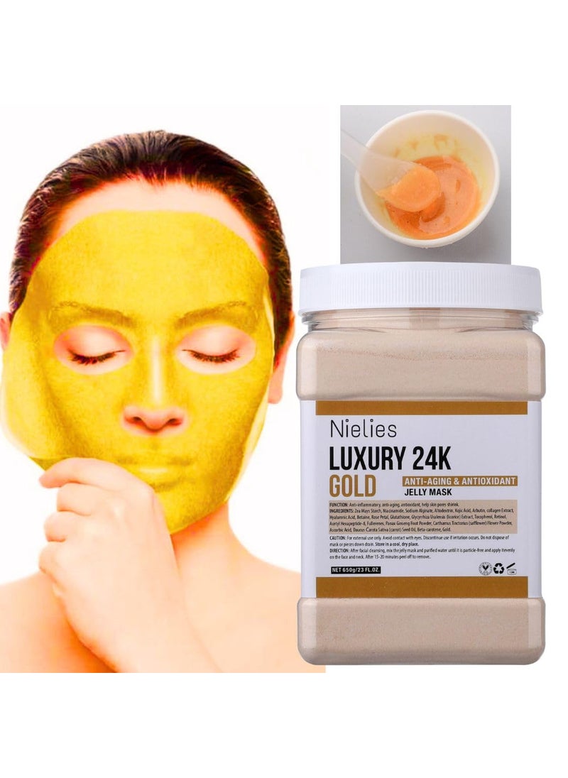 Nielies - Jelly Mask for Facial Professional Peel off Hydro Face Mask Powder for Hydrating  Cleaning  23 Fl oz 24k - Image 1