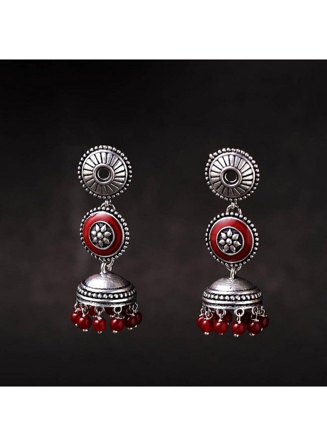 Voylla Rangabati Pearl Jhumki Earrings for Women (Silver) (8907617887876) - Image 2