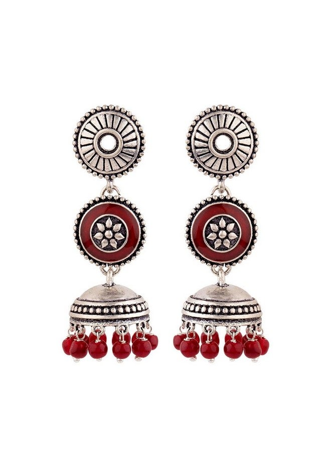 Voylla Rangabati Pearl Jhumki Earrings for Women (Silver) (8907617887876) - Image 1