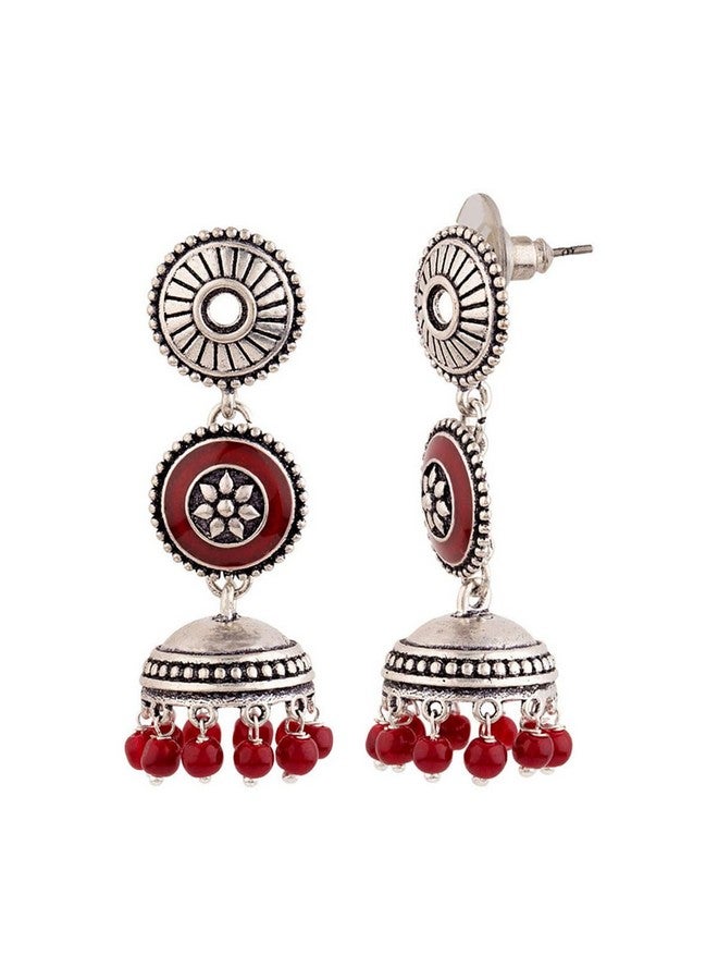 Voylla Rangabati Pearl Jhumki Earrings for Women (Silver) (8907617887876) - Image 4
