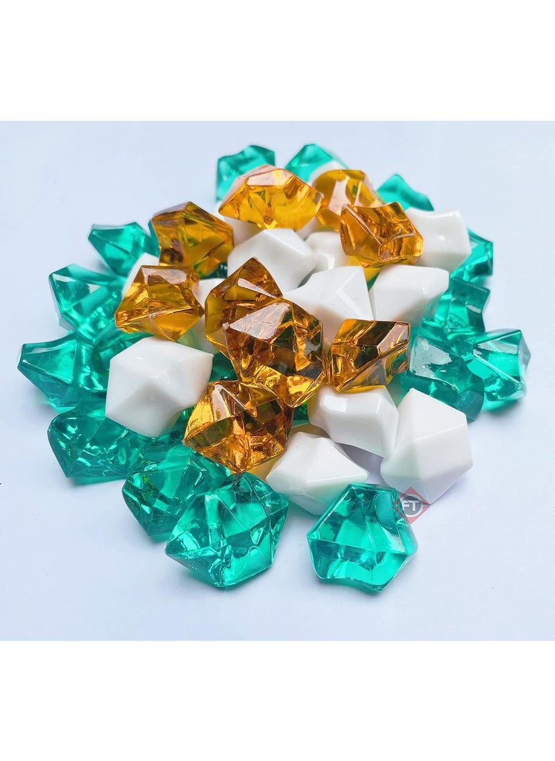 Firstly Firstly Traders 300 Grams Vase Fillers Decorative Marbles Faux Diamonds Shiny Crystals Bowl Fillers Orange White Green Tricolour Decoration Items Independence Day Special  - Image 4