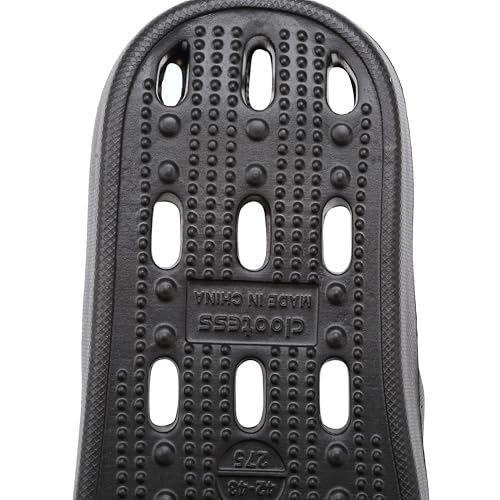clootess Shower Shoes Slide for Men and Women Holes Bath Slipper Bathroom Sandal Pool Gym College Dorm Non-Slip Black 44.45 - Image 5