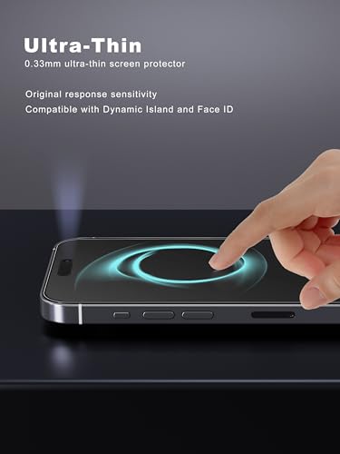 GIGIKISS 2 Pack Matte Screen Protector for iPhone 15 Pro Max -6.7 Inch, Anti Fingerprint Anti Glare Screen Protector Tempered Glass Easy Installation - Image 5