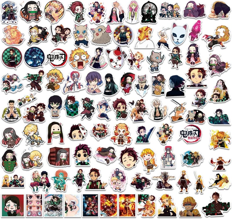 Nan 100 Pieces Cartoon Demon Slayer Anime Stickers - Vinyl Stickers for Car, Laptop, and Water Bottles - Image 2