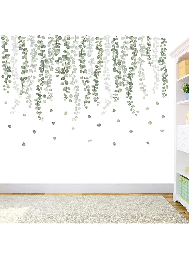 S-TOP Green Leaf Wall Stickers | DIY Skirting Line Plant Decals | Removable & Waterproof Self-Adhesive Wallpaper for Living Room, Bedroom Decoration - Image 1
