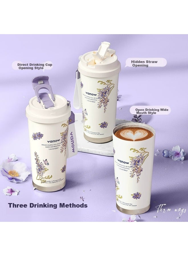 Vanow Pure Titanium Bellflower Coffee Cup New High-Value Insulated Cup Portable Straw Water Cup Graduation Season Gift For Teacher - Image 2
