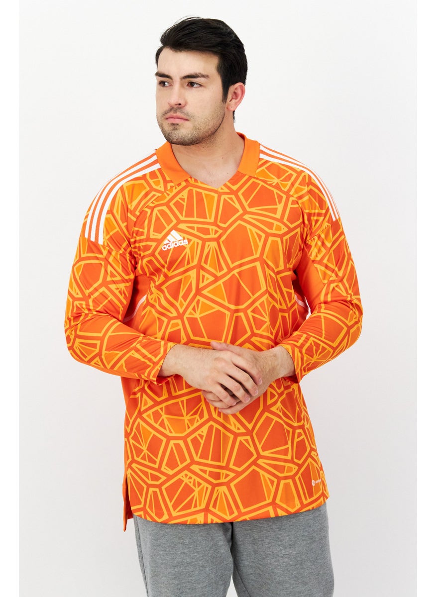 Adidas Men Sportswear Fit Long Sleeve Training Jersey, Orange Combo  - Image 1