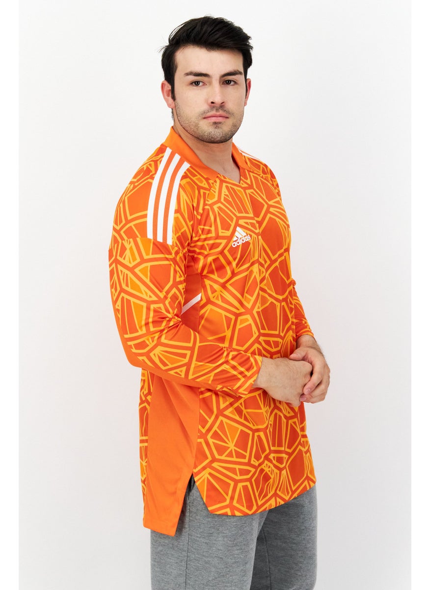 Adidas Men Sportswear Fit Long Sleeve Training Jersey, Orange Combo  - Image 2