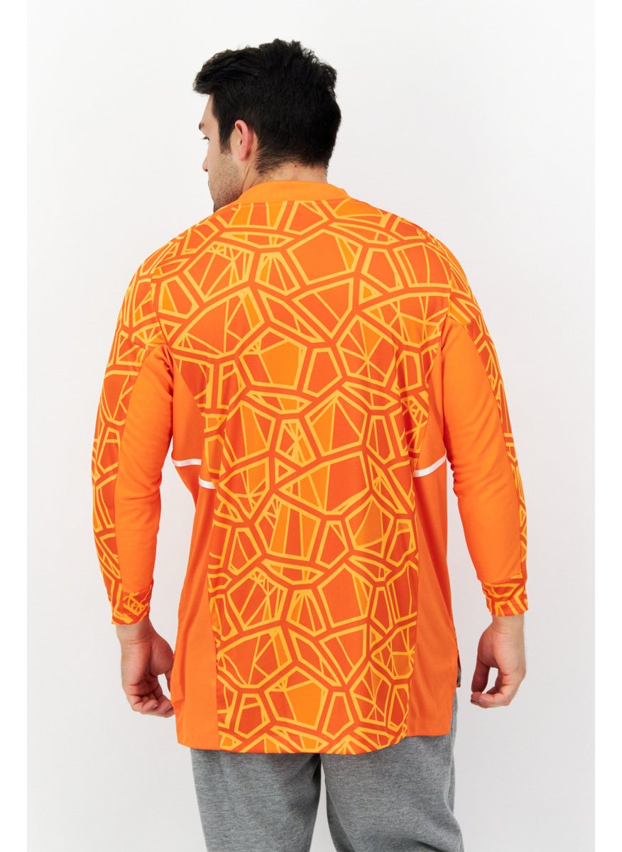 Adidas Men Sportswear Fit Long Sleeve Training Jersey, Orange Combo  - Image 3